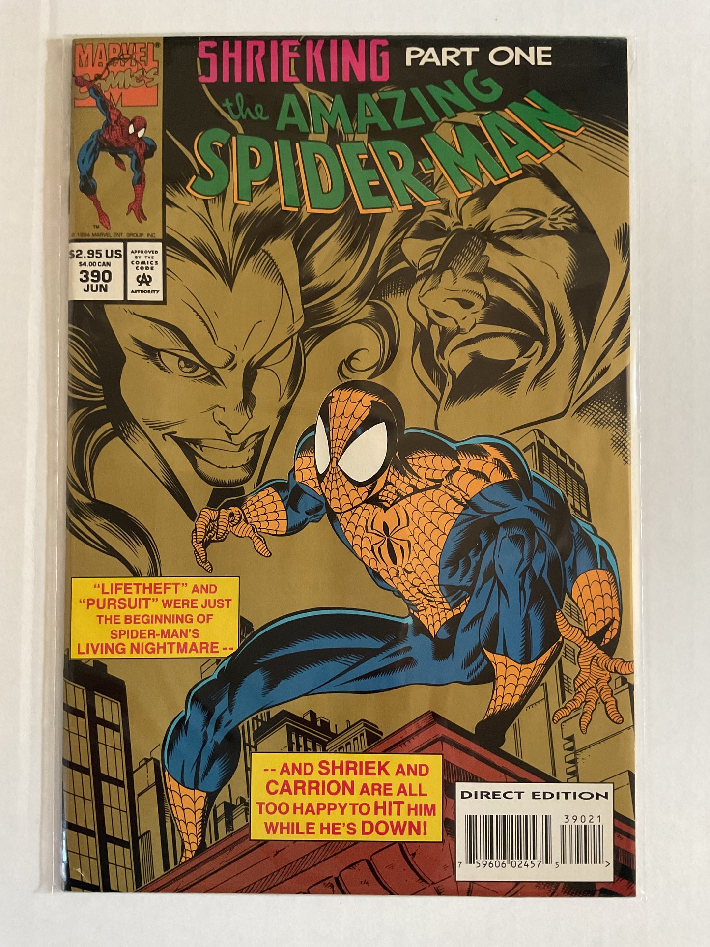 Amazing Spider-Man #390 2nd Print 1990 Marvel Comics