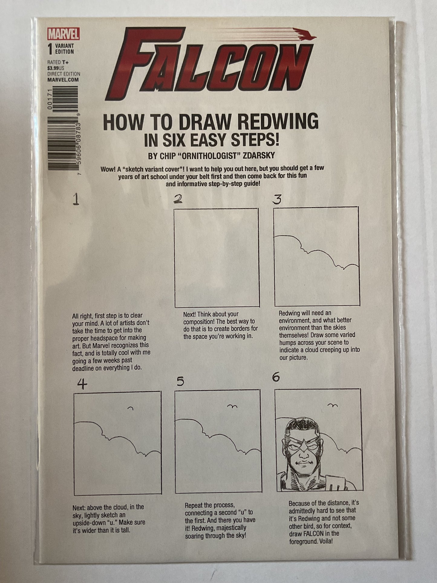 Falcon #1 2017 Marvel Comics Zdarsky How To Draw Variant