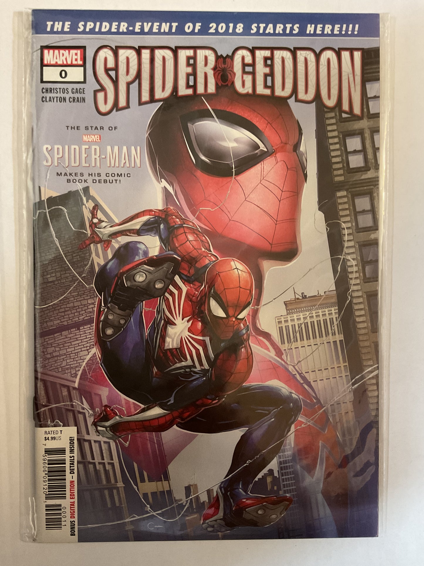 Spider-Geddon #0 2018 Marvel Comics 1st Appearance Of PlayStation Spider-Man