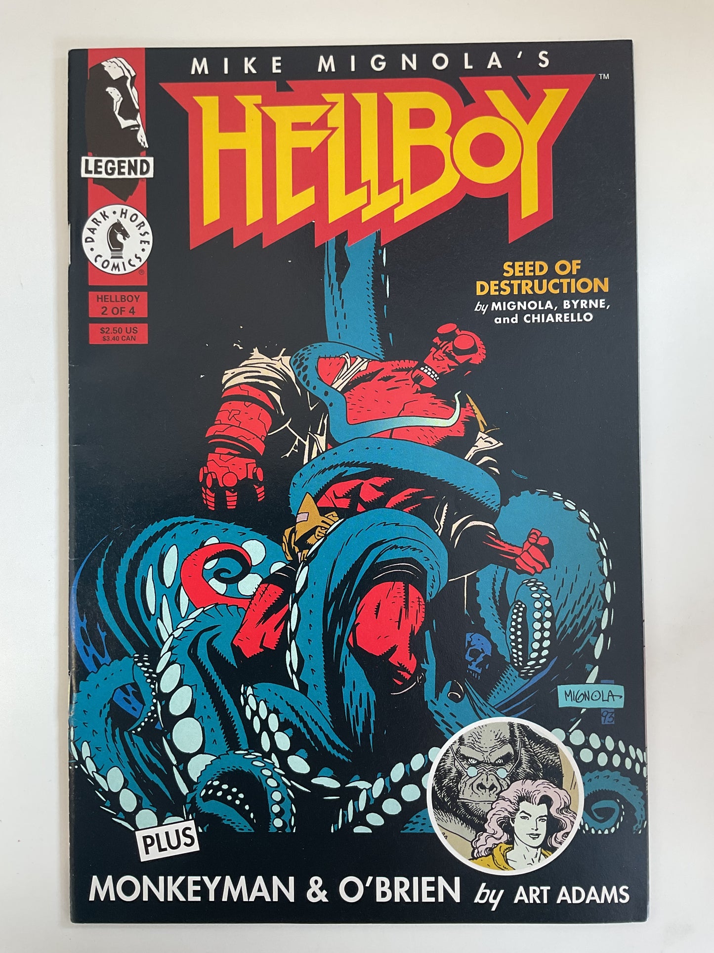 Hellboy Seed Of Destruction #2 1994 Dark Horse Comics 1st Appearance Of Abe Sapien