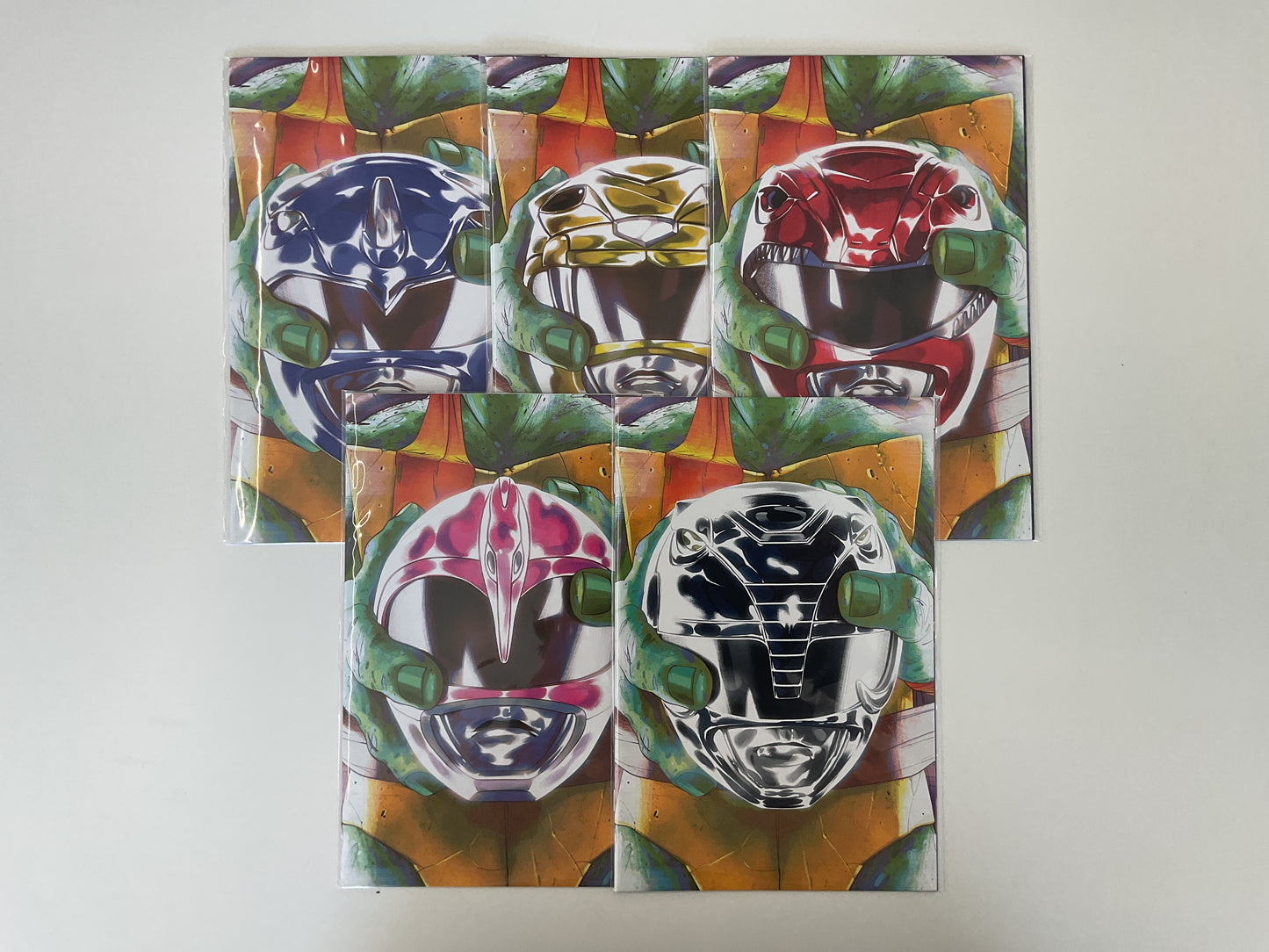 Mighty Morphin Power Rangers/Teenage Mutant Ninja Turtles #1-5 2019 Boom Studios IDW Publishing Complete Series Helmet Variants