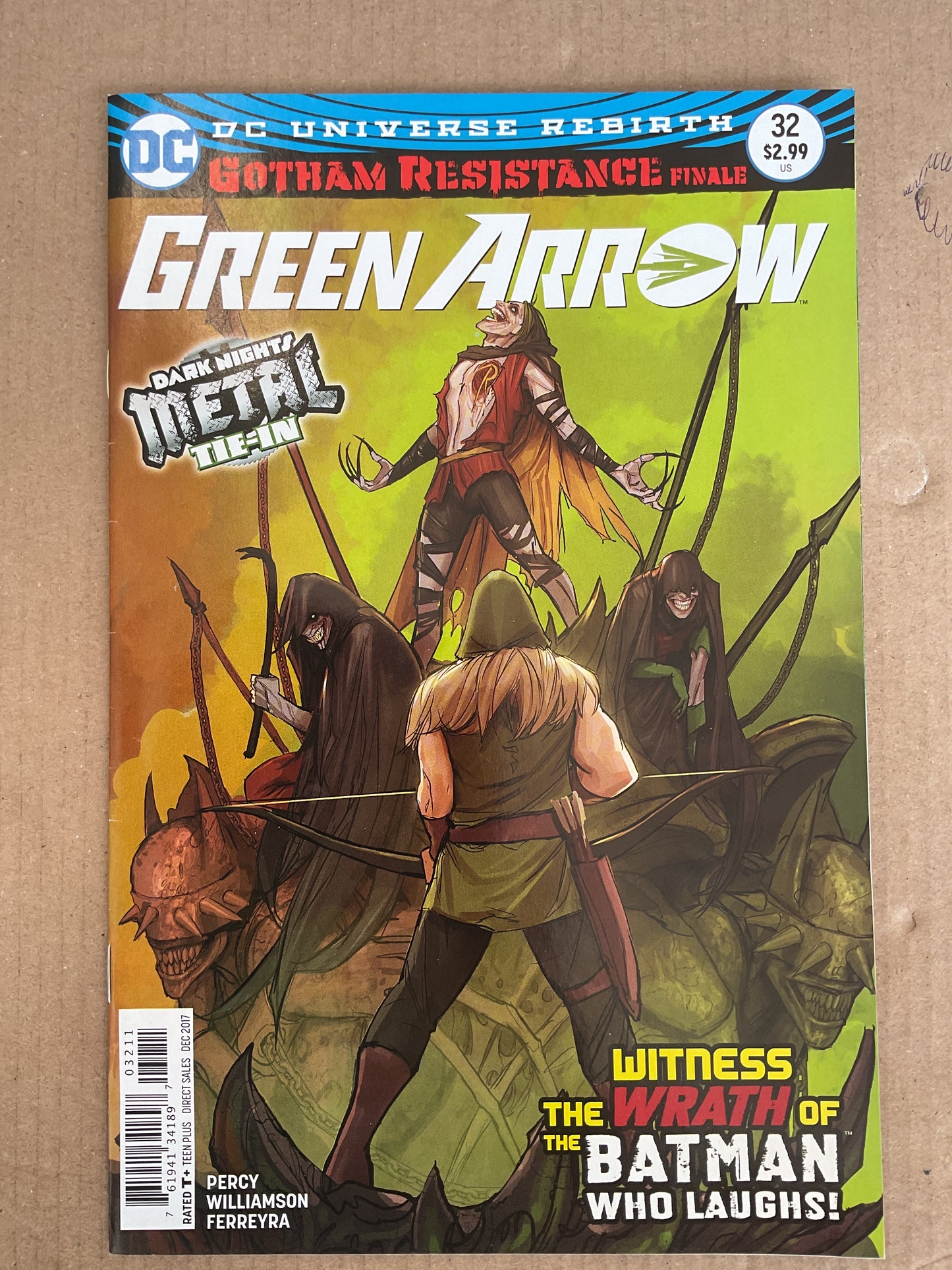 Green Arrow #32 2017 DC Comics 2nd Appearance Of Batman Who Laughs