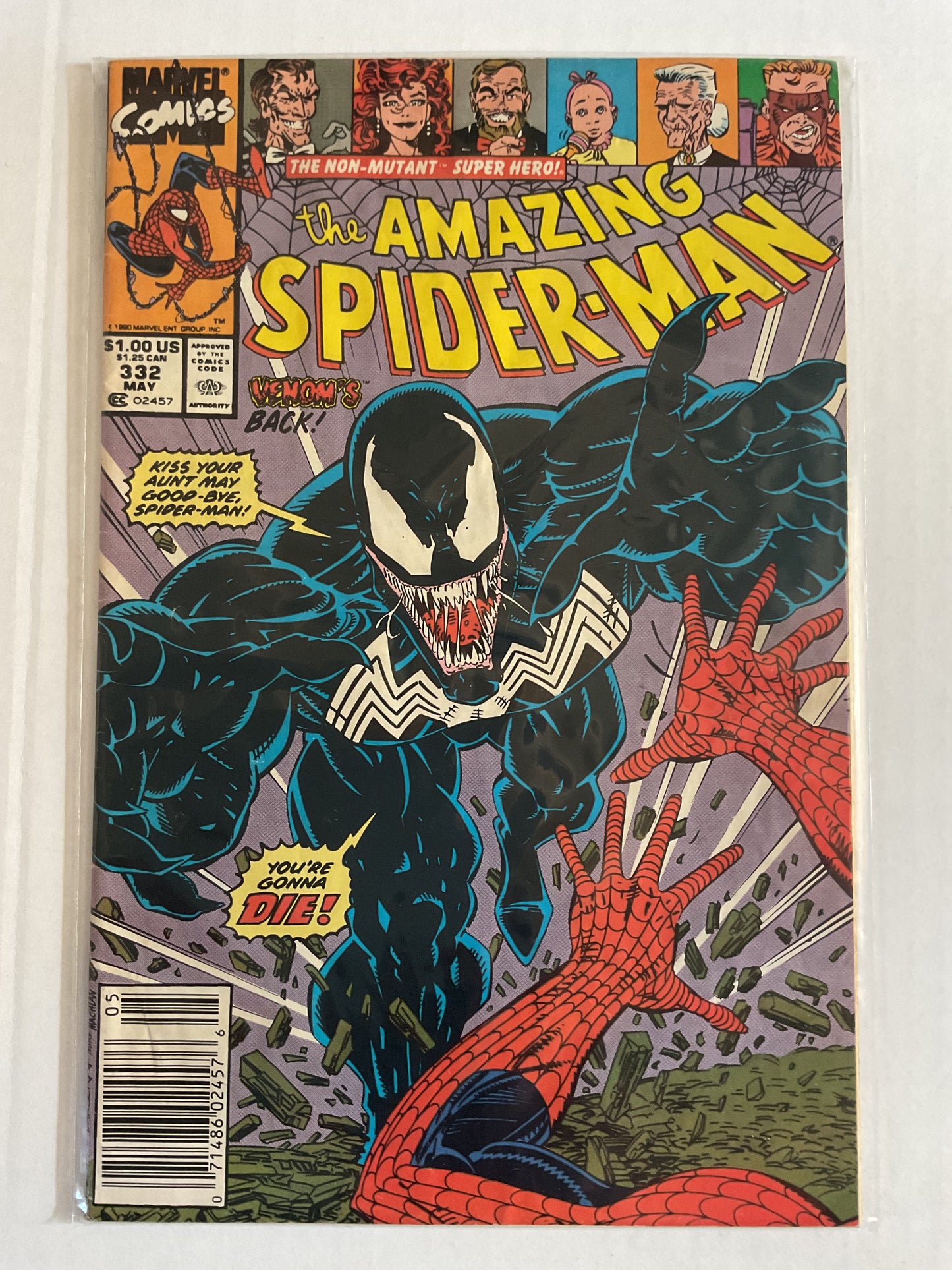Amazing Spider-Man #332 1990 Marvel Comics 1st Venom Tongue
