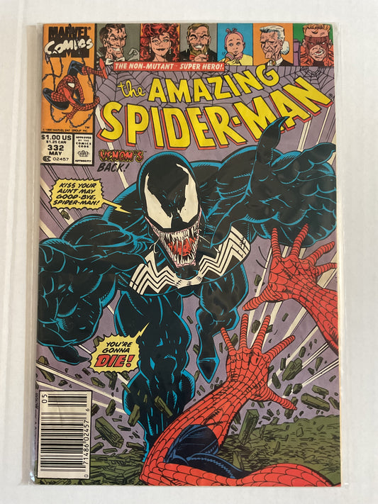 Amazing Spider-Man #332 1990 Marvel Comics 1st Venom Tongue