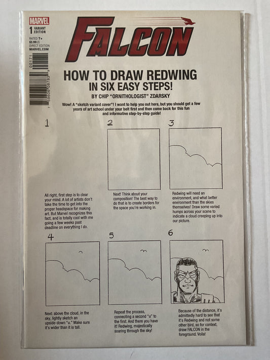 Falcon #1 2017 Marvel Comics Zdarsky How To Draw Variant