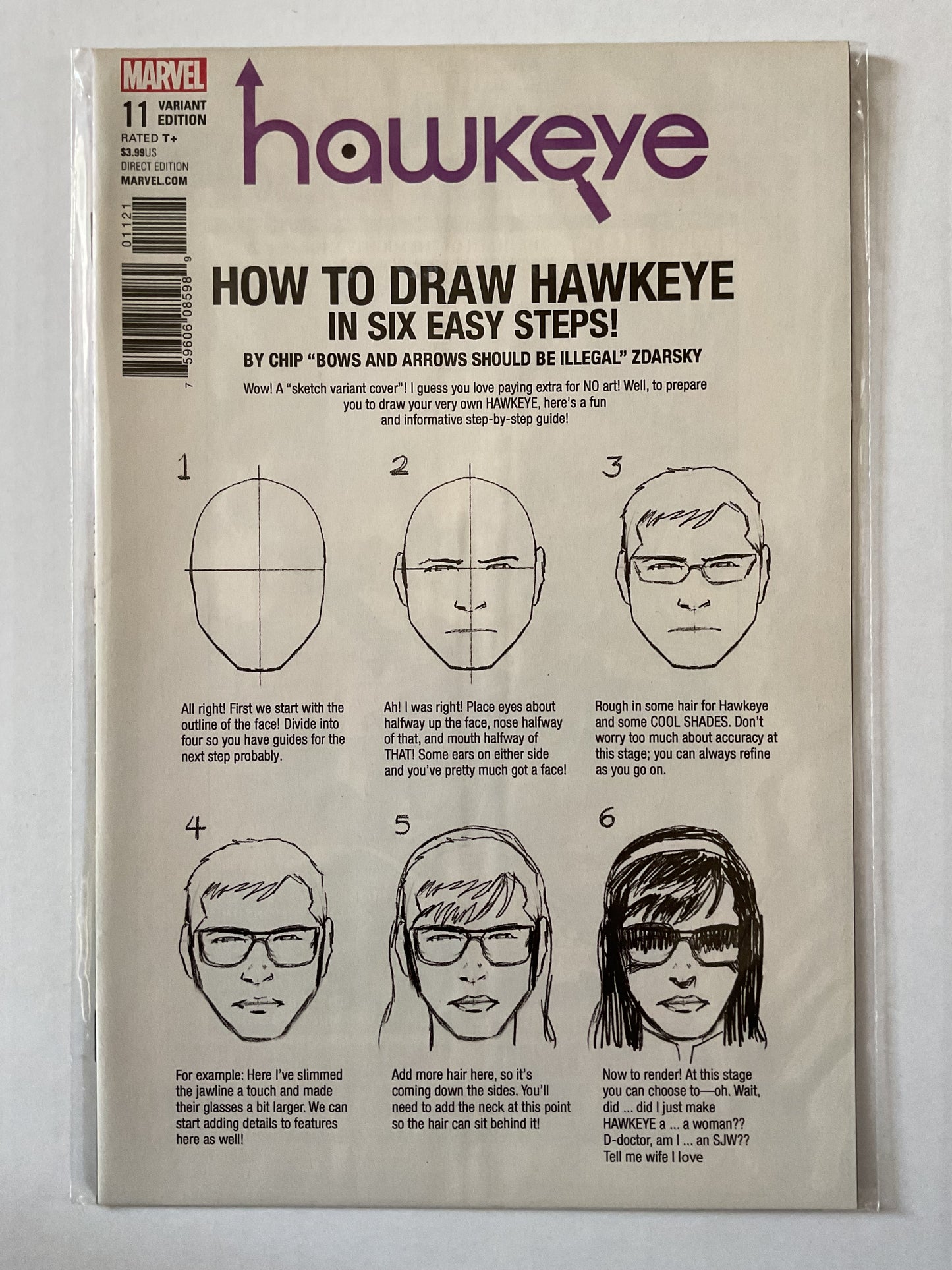 Hawkeye #11 2017 Marvel Comics Zdarsky How To Draw Variant