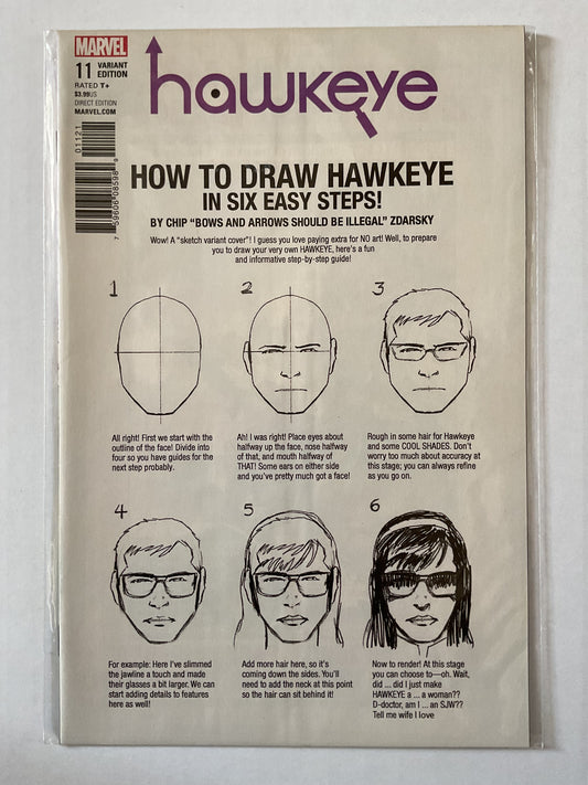 Hawkeye #11 2017 Marvel Comics Zdarsky How To Draw Variant
