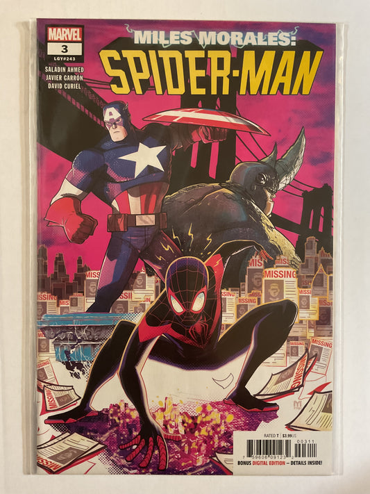 Miles Morales Spider-Man #3 2019 Marvel Comics 1st Appearance Of Snatcher