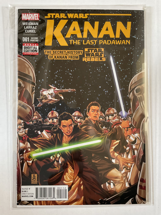 Star Wars Kanan The Last Padawan #1 2nd Print 2015 Marvel Comics 1st Appearance Of Kanan Jarrus 1st Cameo of Rebels Crew
