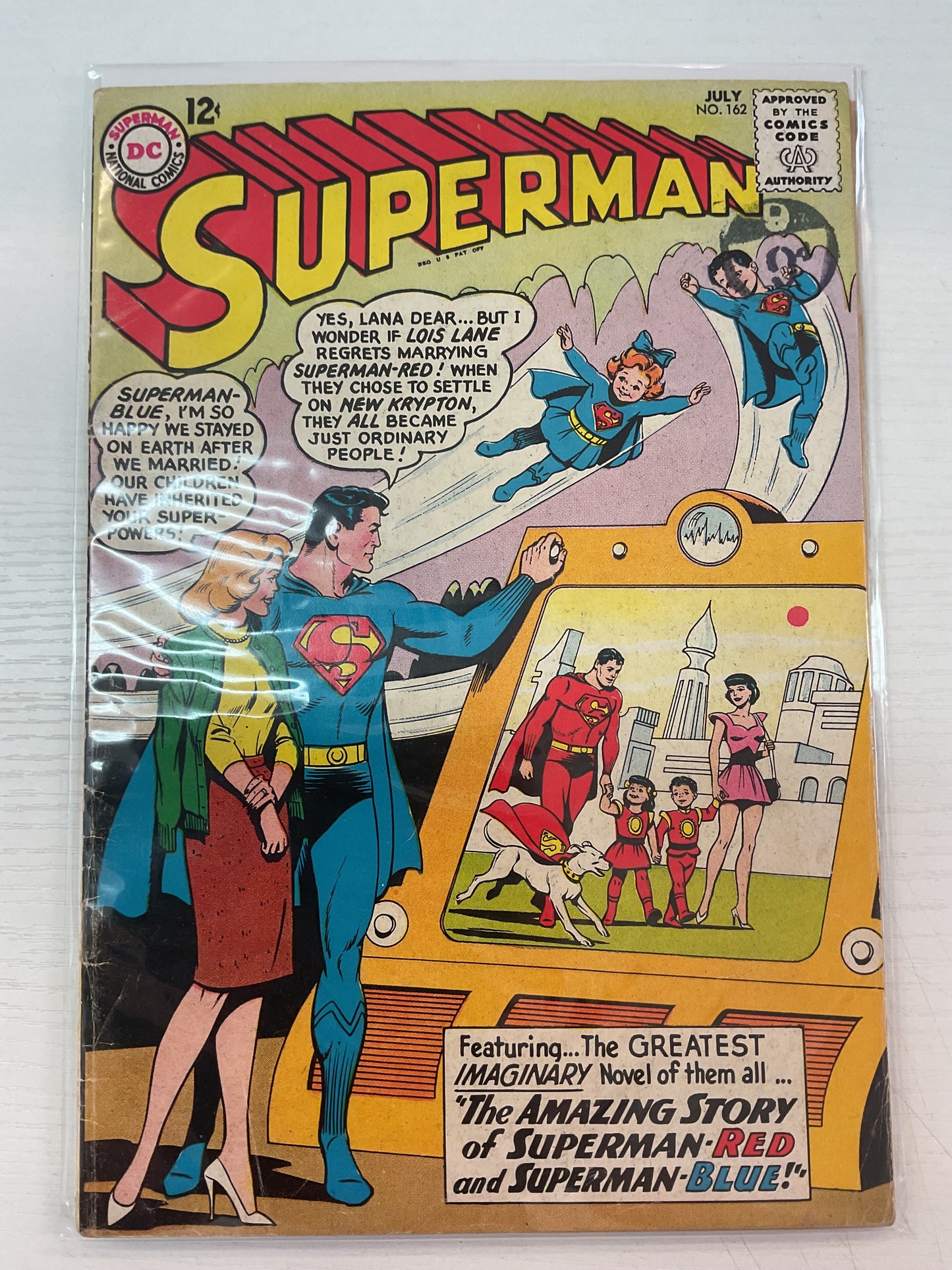 Superman #162 1963 DC Comics Non Canon 1st Appearance Of Superman Red And Blue