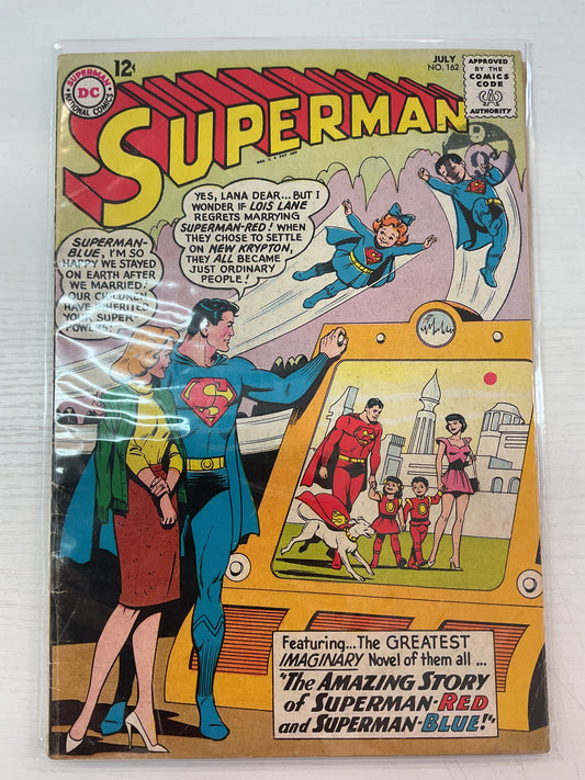 Superman #162 1963 DC Comics Non Canon 1st Appearance Of Superman Red And Blue