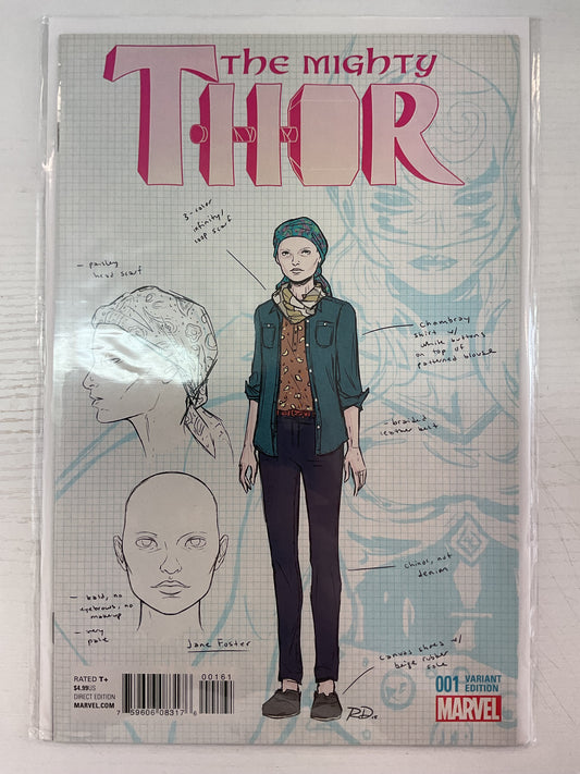 Mighty Thor #1 2016 Marvel Comics 1:20 Dauterman Design Variant