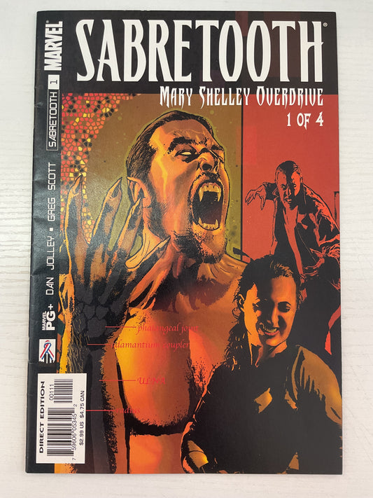 Sabretooth Mary Shelley Overdrive #1 2002 Marvel Comics