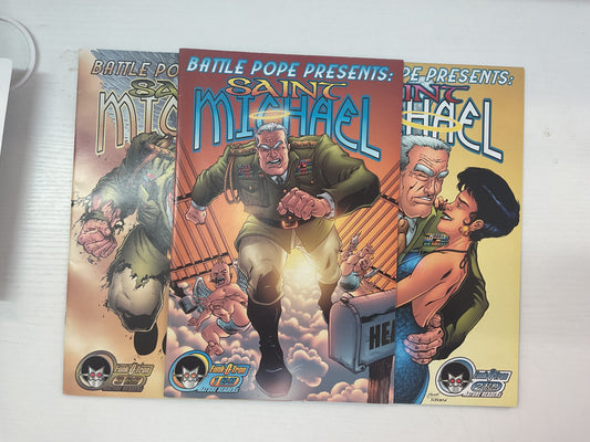 Battle Pope Presents Saint Michael #1-3 2001 Funk-O-Tron Complete Series
