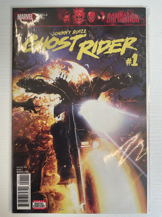Damnation Johnny Blaze Ghost Rider #1 2018 Marvel Comics Johnny Blaze Becomes King Of Hell