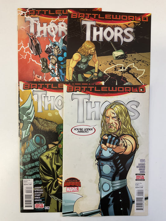 Thor’s #1-4 2015 Marvel Comics Complete Series Secret Wars