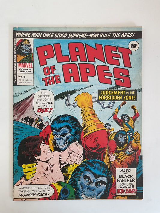 Planet Of The Apes #76 1976 Marvel Comics UK