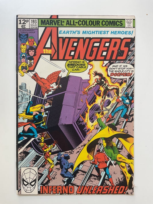 Avengers #193 1979 Marvel Comics UK Price Variant