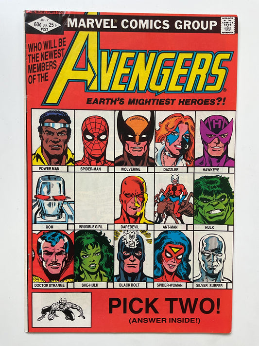 Avengers #221 1982 Marvel Comics She-Hulk Joins Avengers