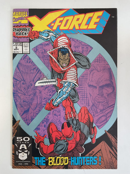 X-Force #2 1991 Marvel Comics 2nd Appearance Of Deadpool