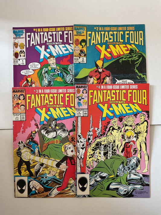Fantastic Four VS X-Men #1-4 1987 Marvel Comic Complete Series